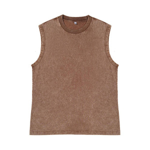 Camiseta sin Mangas Vintage Personalizada al por Mayor, Ropa Casual para Hombre, Camiseta Deportiva de Baloncesto Holgada con Efecto Desgastado por el Sol, Servicio OME - Product Image 3