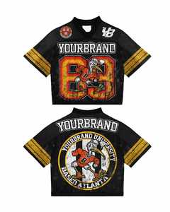 Maillot de football rétro personnalisé surdimensionné American Mesh Design Streetwear recadrée veste en polyester au meilleur prix style français - Product Image 6