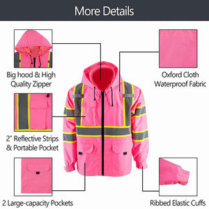 Veste de travail de sécurité réfléchissante Veste de sécurité d'hiver Impression de logo personnalisé Vestes de travail de construction réfléchissantes pour hommes - Product Image 5