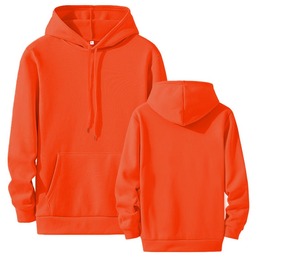 เสื้อฮู้ดสำหรับผู้ชายผ้าโพลีเอสเตอร์ปักลายพัฟสกรีนโลโก้แบบเรียบๆสำหรับ100% - Product Image 4