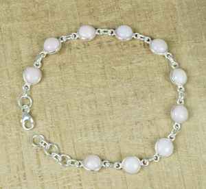 Natural Pink <b>Opal</b> Gemstone 925 Sterling Silver Rhodium Plated Handmade Designer Fine Jewelry Customized <b>Bracelet</b> For Women - Product Image 5