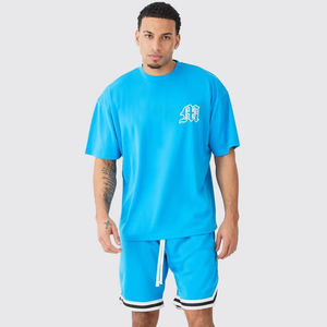 Nouveau gros sublimé surdimensionné homme maille universitaire haut et basket-ball Shorts ensemble été hommes respirant Shorts & T-Shirt ensemble - Product Image 1