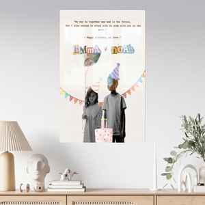 Tableau imprimé sur toile élégant : Moments chers au cœur dans un design vibrant, Verre - Product Image 1