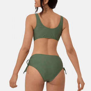 Haut à la mode femmes maillots de bain et vêtements de plage pantalon Bikini ensemble-Polyester Durable/Nylon taille haute respirant séchage rapide mode d'été - Product Image 1