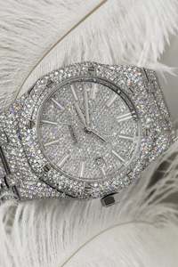 Montre-bracelet personnalisée certifiée VVS Moissanite à mouvement automatique avec diamant Hip Hop en acier inoxydable pour hommes à la mode - Product Image 2