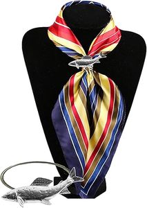 ห่วงรัดผ้าเช็ดปากลายปลาสีเทาและดีบุกผสมตะกั่วแบบอังกฤษบนผ้าพันคอทำจากโลหะสำหรับโต๊ะปาร์ตี้ชิ้นกลางของตกแต่งบ้านที่ไม่เหมือนใคร - Product Image 5