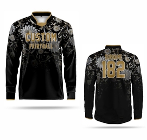 Paintball Jersey manga larga personalizado uniforme Malla tela humedad absorción duradera costura OEM fabricante al por mayor - Product Image 4