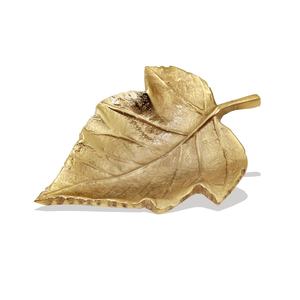 Finition argentée personnalisée Tendance Plateau de service en fonte d'aluminium de petite taille Plateau de service en forme de feuille - Product Image 3