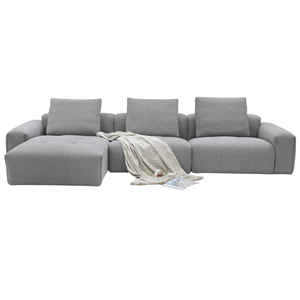Bosa Lux Adjustable Chaise <b>Sofa</b> Set Corner Living Room Furniture with Sponge Filling for Home Apartment - Product Image 4
