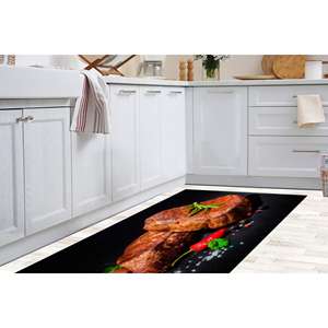 Tapis imprimé Steak aux épices, Tapis doux à poils, Tapis décoratif Steak - Product Image 3