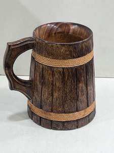 EXCIENT TASSE DE CORNE À BOIRE VIKING-Écologique Fait à la main avec finition polie et base en bois-Verres Viking de haute qualité - Product Image 2