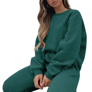 Vente en gros Streetwear 100% coton pour femme, survêtement de luxe à logo d'hiver avec design écologique haut de gamme, vêtements de jogging unis 2 pièces - Product Image 1