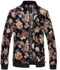 Custom Fashion High Quality & Quick Dry Breathable Floral Print <b>Long</b> Sleeve Bomber <b>Jacket</b> For <b>Men</b> Women - Product Image 1