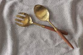 New Arrival Decorative Brass Salad Server Handmade Custom Salad Spoon Cutlery Unique <b>Home</b> Kitchen and Restaurant Use <b>for</b> <b>Sale</b> - Product Image 3