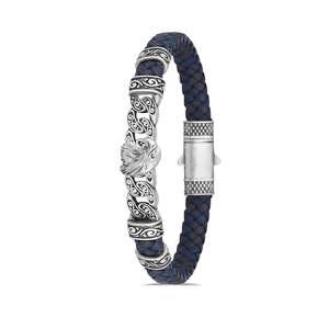 กำไลเงินแฟชั่นพร้อมจี้รูปนกอินทรีและสร้อยข้อมือหินเพทายสุดหรู - Product Image 1