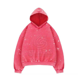 Fabricación profesional Sudaderas con capucha transpirables con diamantes de imitación Nueva llegada Sudaderas con capucha con diamantes de imitación Venta caliente - Product Image 1