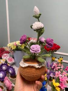 Rosa de Ganchillo de Simulación, Flores Artificiales, Girasol Tejido, Flor Falsa, Regalos Novedosos, Decoración del Hogar, Flor Artificial - Product Image 5