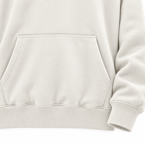 Unisex Oversized Hooded <b>Sweatshirt</b> Solid Light <b>Grey</b> Cotton Fleece Casual Pocket Design Regular Sleeve Autumn Wear - Product Image 3