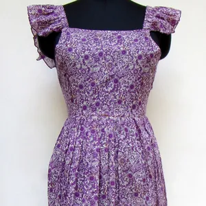 Highly Recommended Ivory Layered Maxi Ruffled Shorts Sleeves <b>Slit</b> Stylish <b>Dress</b> <b>for</b> <b>Women</b> by Indian Exporter Custom OEM item set - Product Image 1