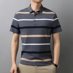 เสื้อโปโลธุรกิจไฮเอนด์ลำลองสำหรับผู้ชายใส่ในฤดูร้อนเสื้อยืดแขนสั้นผ้าไอซ์ซิลค์แห้งเร็วผ้าคอตตอนแท้ - Product Image 4