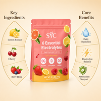 OEM Suikerarm Snelle Hydratatiepoeder 6 Mineralen Calcium Kalium Magnesium Aardbei Groothandel Fabriek Privélabel