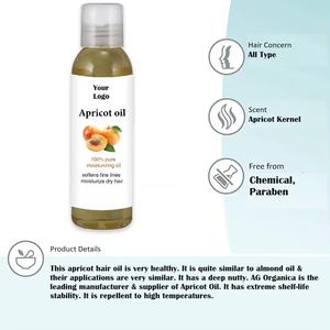 น้ำมันแอปริคอทออร์แกนิกบริสุทธิ์100% ผลิตภัณฑ์บำรุงเส้นผมผู้ผลิตติดฉลากตามต้องการ - Product Image 2