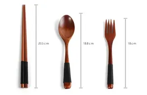 Set of 3 Elegant Wooden Flatware Set Perfect for Home Dinnerware and Stylish Tabletop Cutlery Set Daily Use Wholesale Prices - Product Image 4