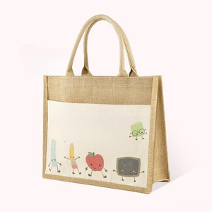Sac en jute, sacs fourre-tout réutilisables en jute avec poignées, sacs en jute pour cadeaux, sac fourre-tout en toile de jute, sac fourre-tout de plage, sac d'épicerie - Product Image 1