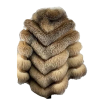Nouvelle veste bomber tendance pour femmes adultes en fourrure de renard doré naturel, fermeture éclair, chauffante, respirante, coupe-vent, finition soignée