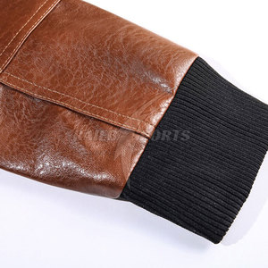 2025 haute qualité en cuir véritable hommes veste col montant avant Logo personnalisé couleur Design coupe-vent respirant Style Vintage - Product Image 4