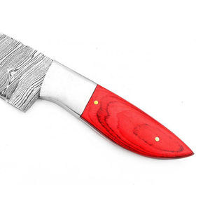 Burraq Custom OEM/DIY Handmade Damascus Steel Skinner <b>Knife</b> with Resin Wood Handle Leather <b>Sheath</b> Perfect Camping Hunting Gift - Product Image 5