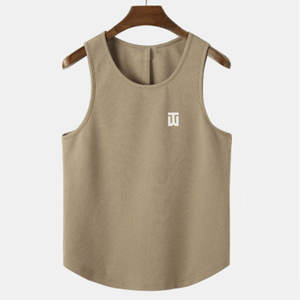 Débardeur d'été en coton uni pour hommes pour la salle de sport et la musculation en solde - Product Image 1