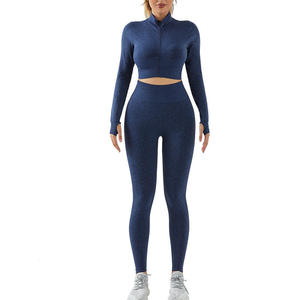 Conjunto de entrenamiento de yoga Conjunto de gimnasio Mujeres Rosa Alta calidad Púrpura Conjuntos de yoga Estilo sin costuras Spandex y poliéster Calidad Premium - Product Image 1