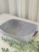 Panier de rangement rectangulaire en feutre avec sangle en similicuir, pliable, écologique, durable, boîte de rangement à bas prix, haute qualité