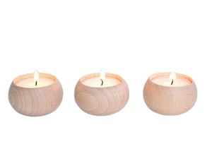 Increíble, tarro de vela Bola de madera Vela votiva Soporte único Elegante Diseño de características de vidrio Hogar Restaurantes Hoteles - Product Image 3
