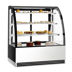 Commercial cake display <b>fridge</b> - 414L - 1200mm - Double glazing - square - with 3 <b>glass</b> shelves - rear sliding doors - for - Product Image 3