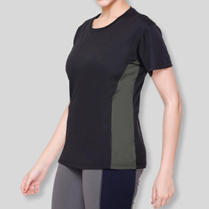 Camisetas de Manga Corta para Mujer de Calidad de Exportación, Ropa Deportiva Personalizada, Diseño de Paneles Laterales con Mangas de Murciélago, Camisetas de Gimnasio para Mujer - Product Image 5