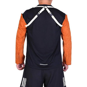 Mangas de trabajo de soldadura de cuero resistentes al fuego unisex Costura de aramida y forro de algodón para protección de brazos - Product Image 2