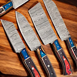 Juego de cuchillos de chef de cocina de acero de Damasco de 5 piezas de alta calidad, colección personalizada VG10, cuchillos de cocina de gama alta - Product Image 6