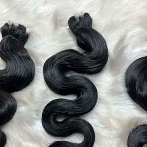 Pas de poux double dessiné 8-40 pouces faisceaux de vagues de corps extensions de cheveux ondulés de couleur naturelle non chimique - Product Image 3