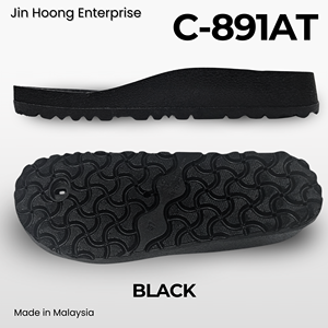 Jin Hoong Kid's C-891AT Black PVC Flip-Flop Outsole Durable <b>Water</b> <b>Resistant</b> Comfortable Lightweight Ultralight Integrated - Product Image 2