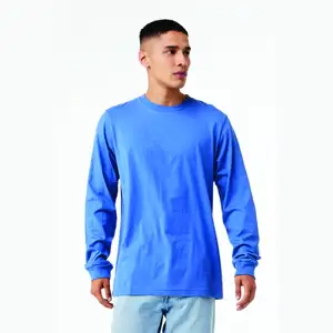 52% Airlume Combed and Ring Spun Cotton 48% Poly 32 Single 4.2 oz Columbia Blue Unisex Heather CVC Long Sleeve T-Shirt