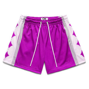 Pantalones cortos de baloncesto personalizados para hombre de alta calidad 150 gramos de malla de verano de doble capa 100% poliéster transpirable cordón medio OEM - Product Image 3