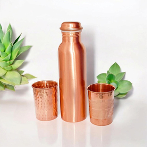 Bouteille d'eau en cuivre véritable de haute qualité de 500ml Nouveau look avec un prix raisonnable Pichet d'eau isolé de qualité supérieure en cuivre pur - Product Image 3