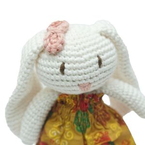 Best Premium <b>Handmade</b> Crochet Bunny <b>Doll</b> with Strawberry Hat and Traditional Batik Dress Soft From Indonesia - Product Image 2
