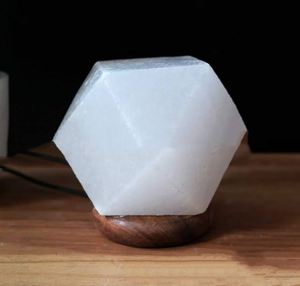 Mini lampes USB en forme de diamant de sel blanc de l'Himalaya, Mini lampe USB en forme de diamant de sel de l'Himalaya, Lampes à sel USB de l'Himalaya blanc - Product Image 4