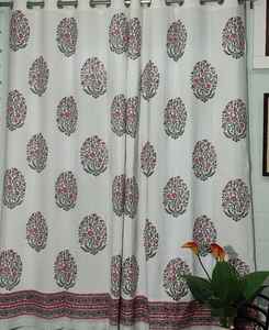 ผ้าม่านลายคลื่นพิมพ์มือจากผ้าฝ้าย ทนไฟ กันความร้อน ป้องกันแสงได้เต็มที่ สไตล์โบฮีเมียน สำหรับห้องนั่งเล่นและโรงแรม - Product Image 1
