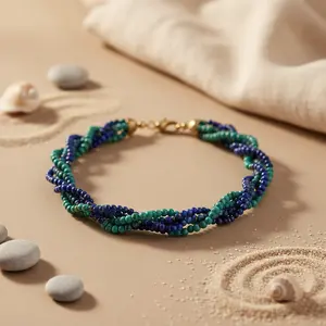 Collier multi-rangs en perles d'eau douce pour femme, chaînes religieuses tendance avec chiffres ou lettres pour un usage quotidien, cadeau - Product Image 2