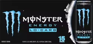 Monster Energy Lo-Carb Paquete de 16 onzas de 15 bebidas energéticas bajas en carbohidratos a base de carbonato sin azúcar Hecho en Alemania - Product Image 2
