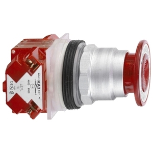 Interruttore a pulsante in metallo SCHNEIDER ELECTRIC Harmony 9001K, 57mm, a fungo rosso 30mm, 2 posizioni Push-Pull con 1 NC - Product Image 1